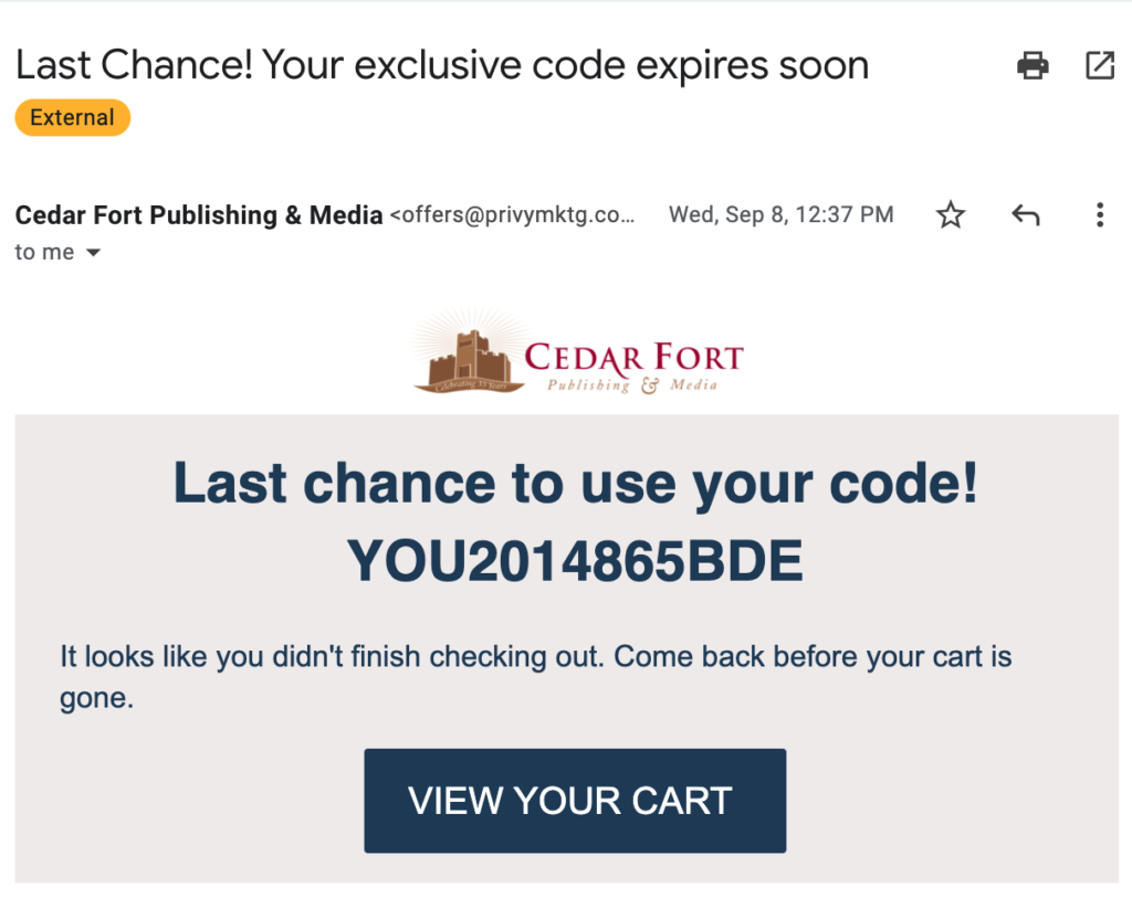 Abandoned Shopping Cart Hack